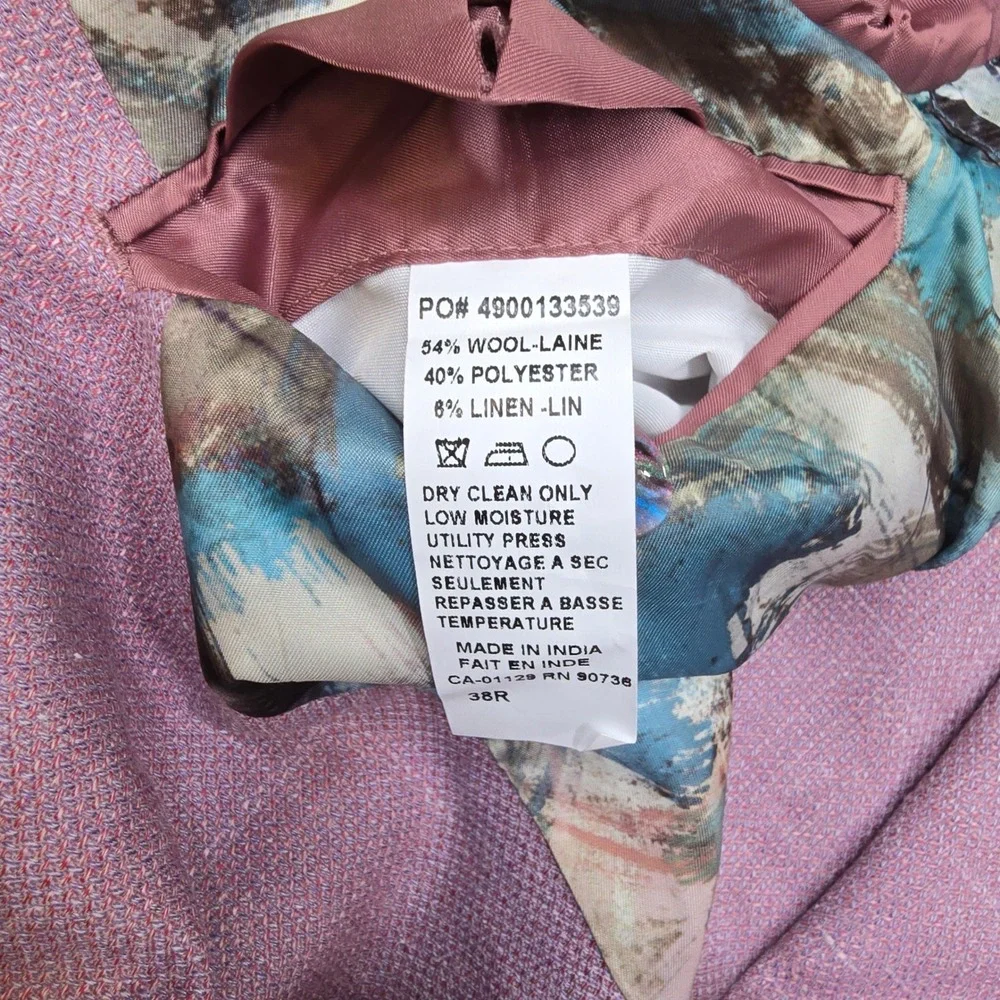 Tallia Slim-Fit Lilac Weave Sport Coat Mens 38R‎ 38 Purple Modern Wool Linen NEW